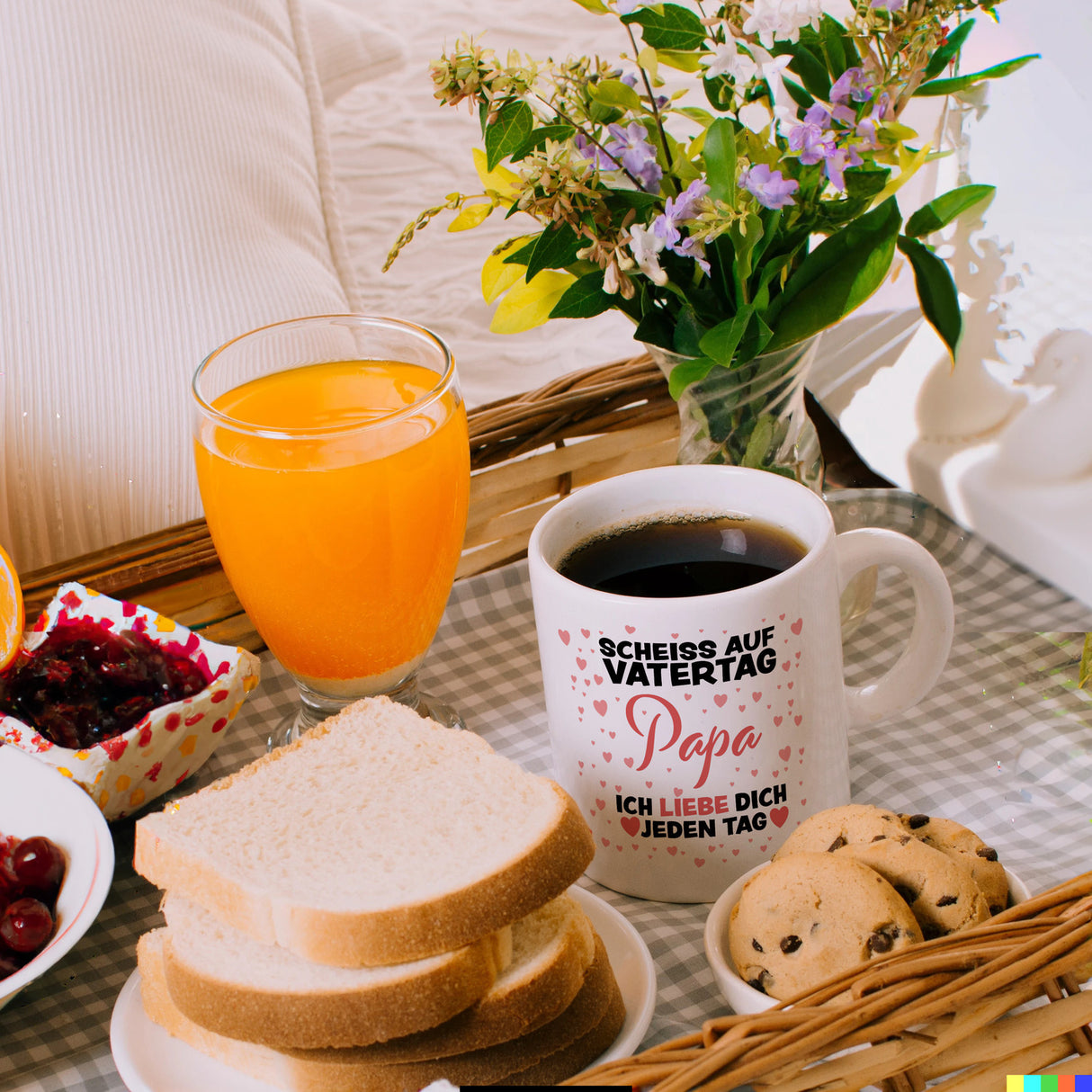 Scheiss auf Vatertag Papa ich liebe dich jeden Tag Kaffeebecher