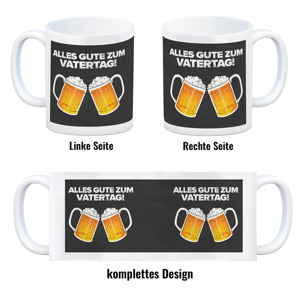 Alles gute zum Vatertag Kaffeebecher mit prostenden Bierkrügen
