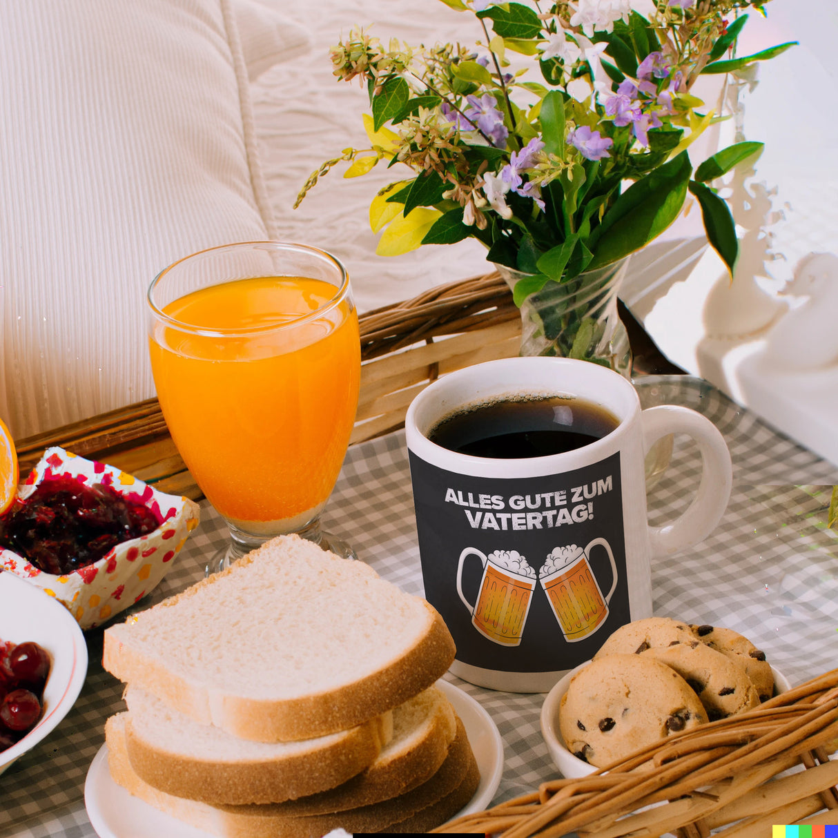 Alles gute zum Vatertag Kaffeebecher mit prostenden Bierkrügen