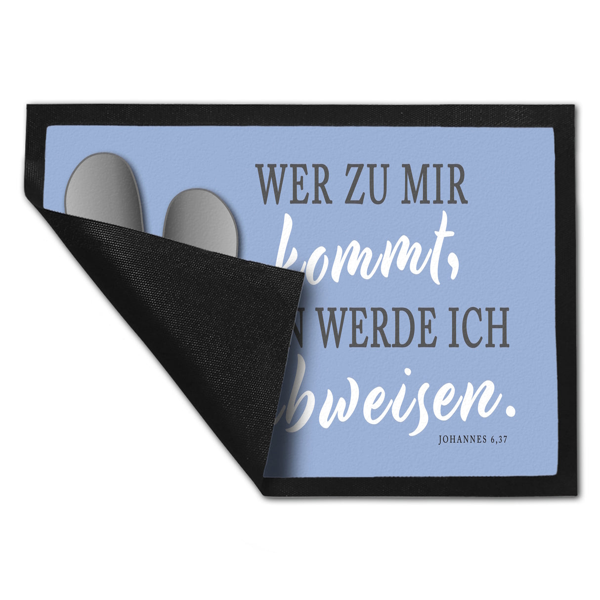 Fußmatte mit Bibelvers aus dem Johannes Evangelium
