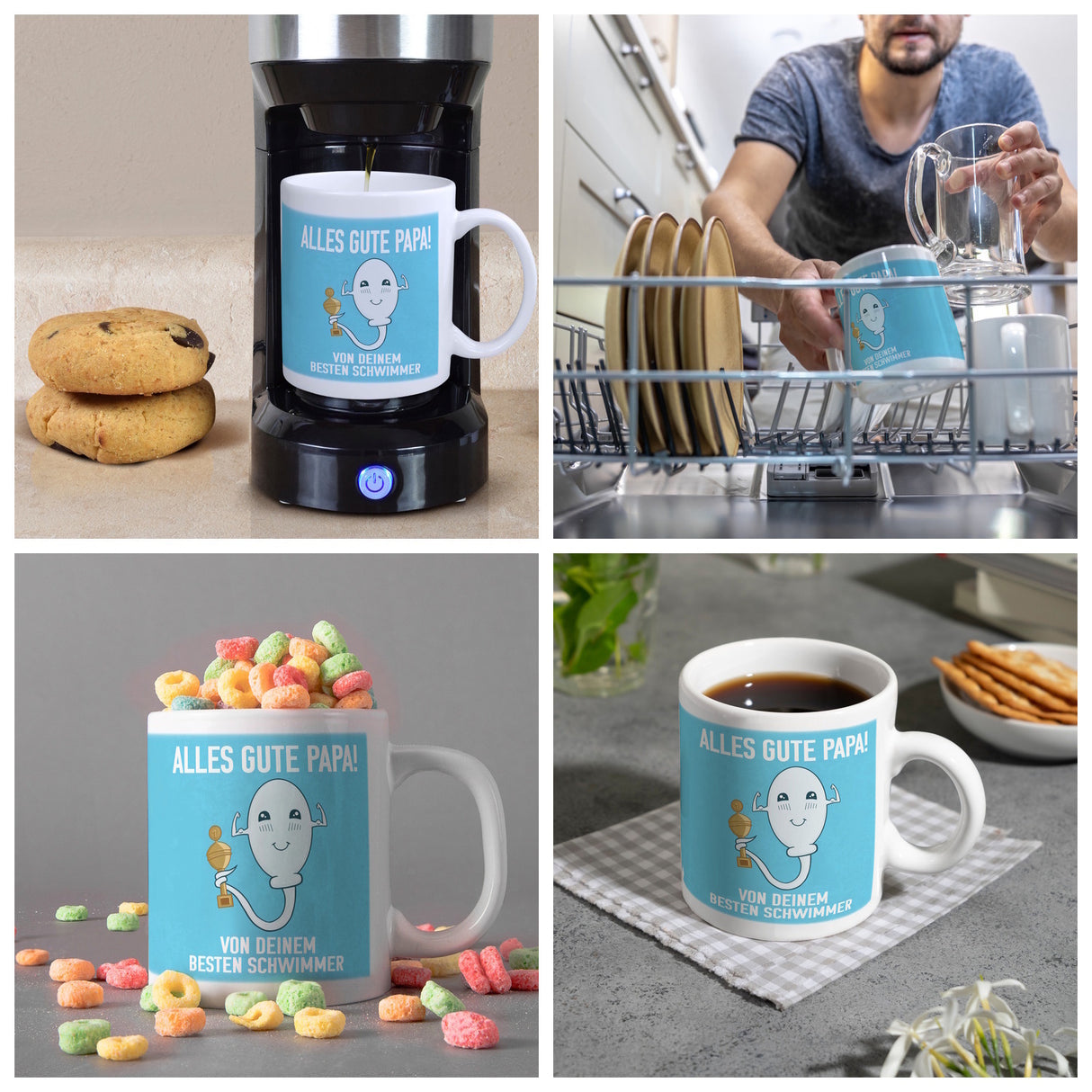 Alles gute Papa von deinem besten Schwimmer Kaffeebecher zum Vatertag