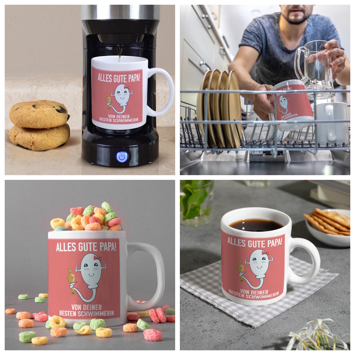 Alles gute Papa von deiner besten Schwimmerin Kaffeebecher zum Vatertag