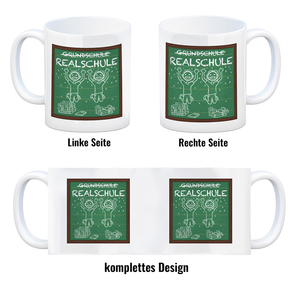 Realschule Kaffeebecher für die weiterführende Schule im Tafellook
