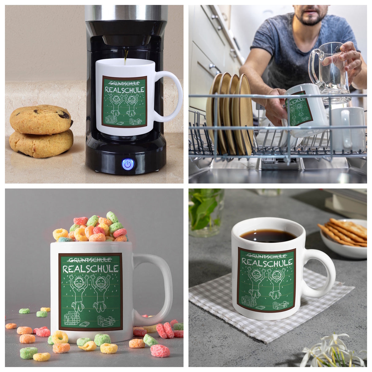 Realschule Kaffeebecher für die weiterführende Schule im Tafellook