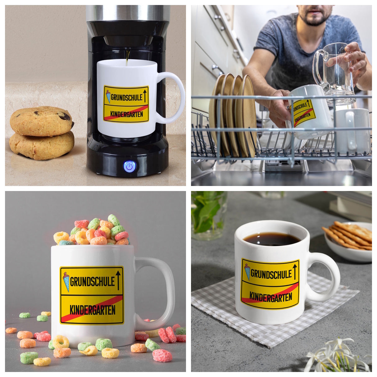 Grundschule Ortsschild Kaffeebecher zur Einschulung