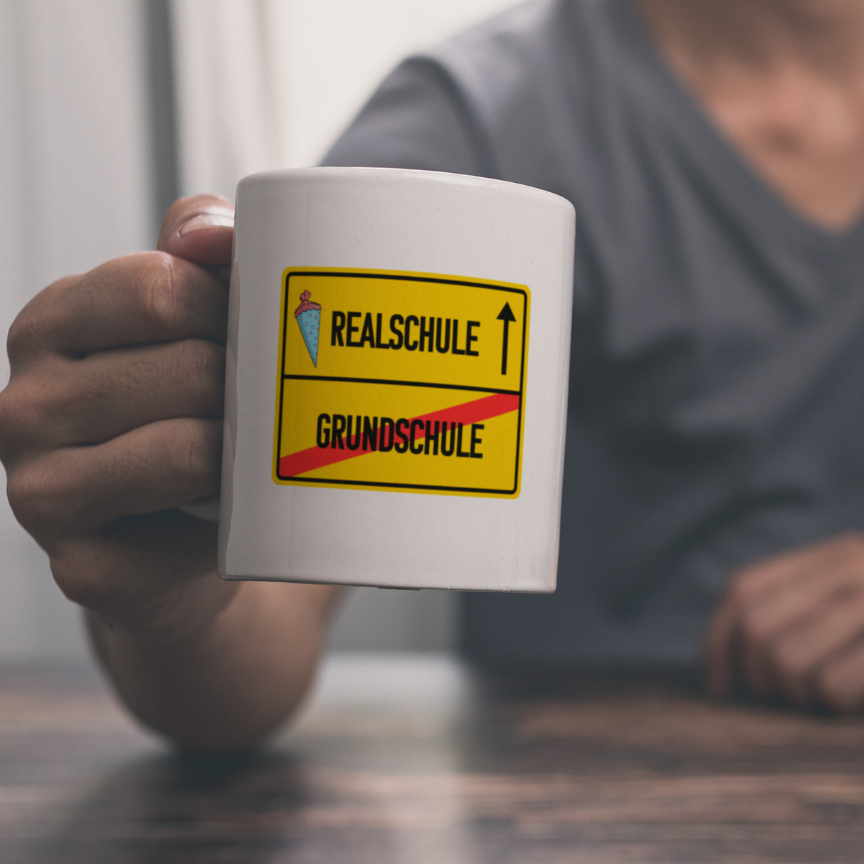 Realschule Ortsschild Kaffeebecher zur Einschulung