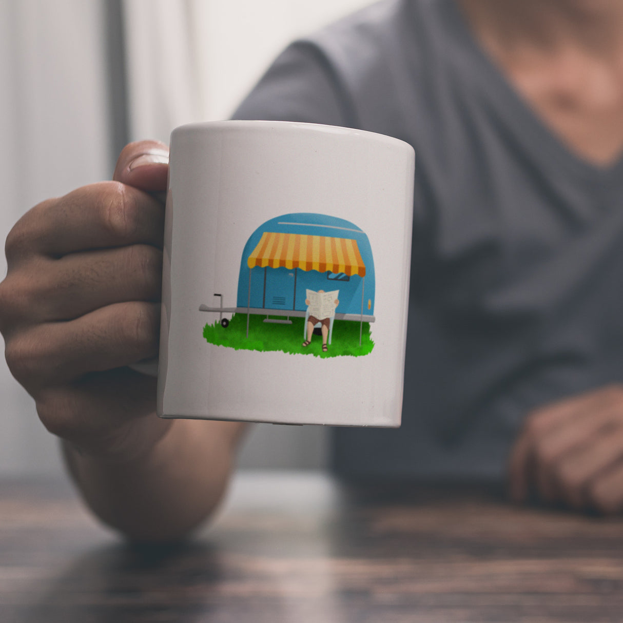 Ich bin Rentner Campen ist mein Beruf Kaffeebecher mit Wohnwagen