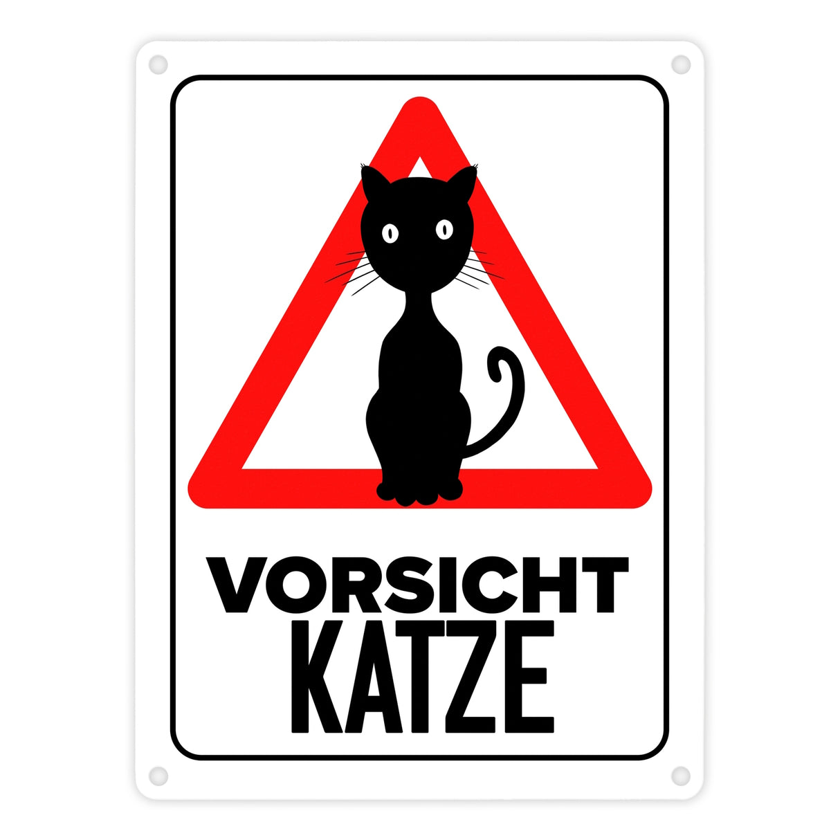 Vorsicht Katze Metallschild mit Katzen Silhouette