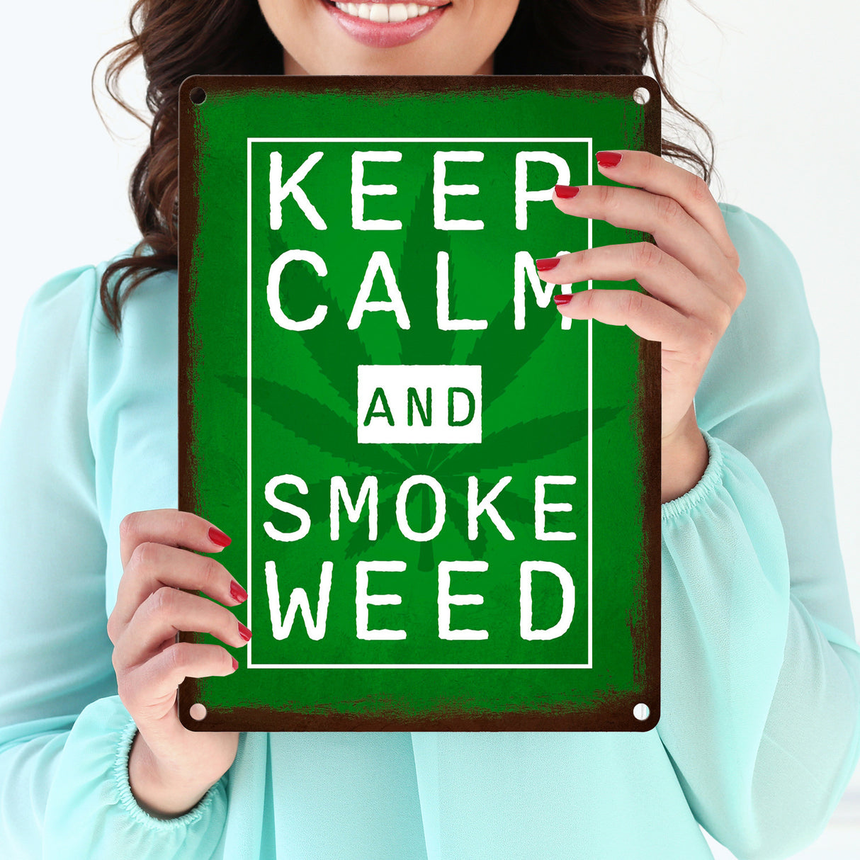 Keep calm and smoke weed Metallschild