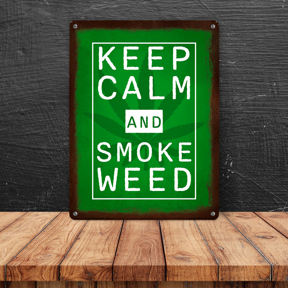 Keep calm and smoke weed Metallschild