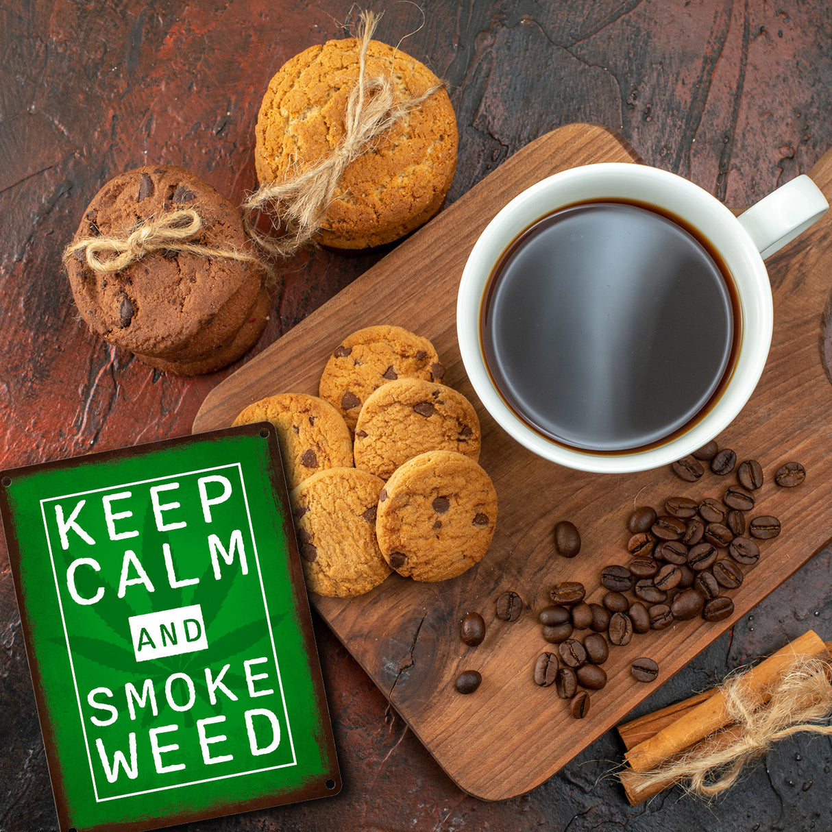 Keep calm and smoke weed Metallschild