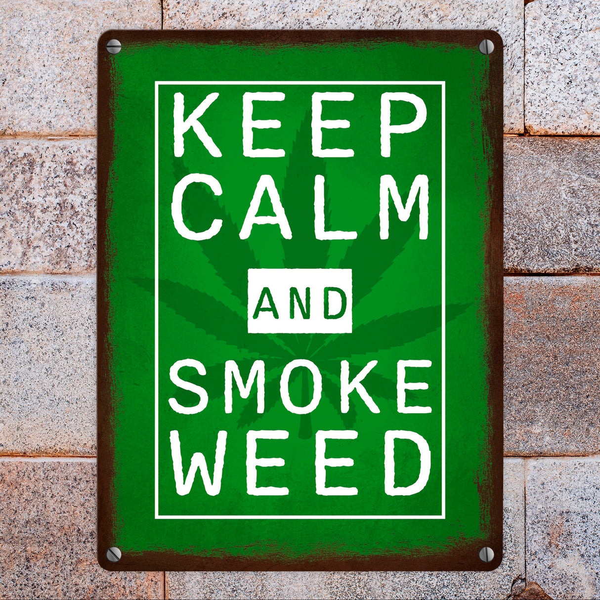 Keep calm and smoke weed Metallschild