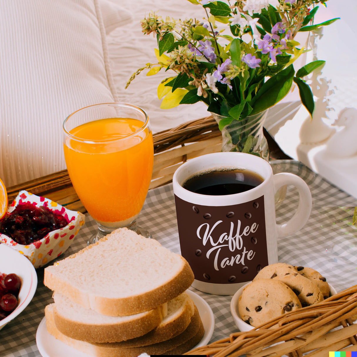 Kaffeetante Kaffeebecher zum Thema Koffeinjunkie