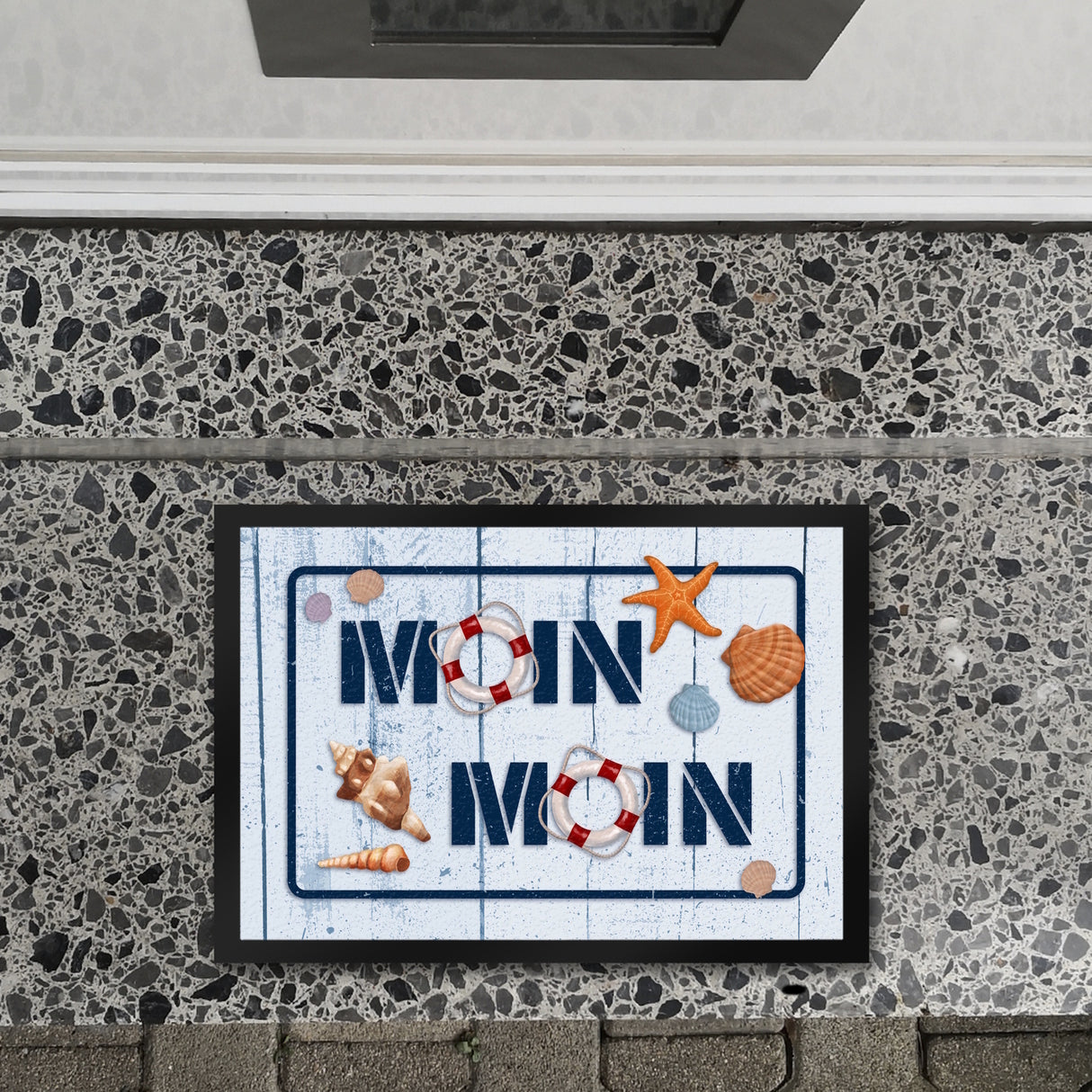 Moin Moin Fußmatte mit maritimen Motiv