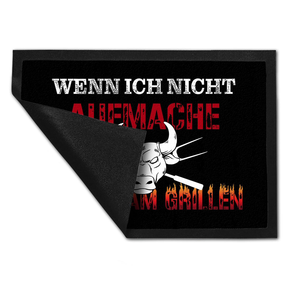 Wenn ich nicht aufmache bin ich am Grillen Fußmatte