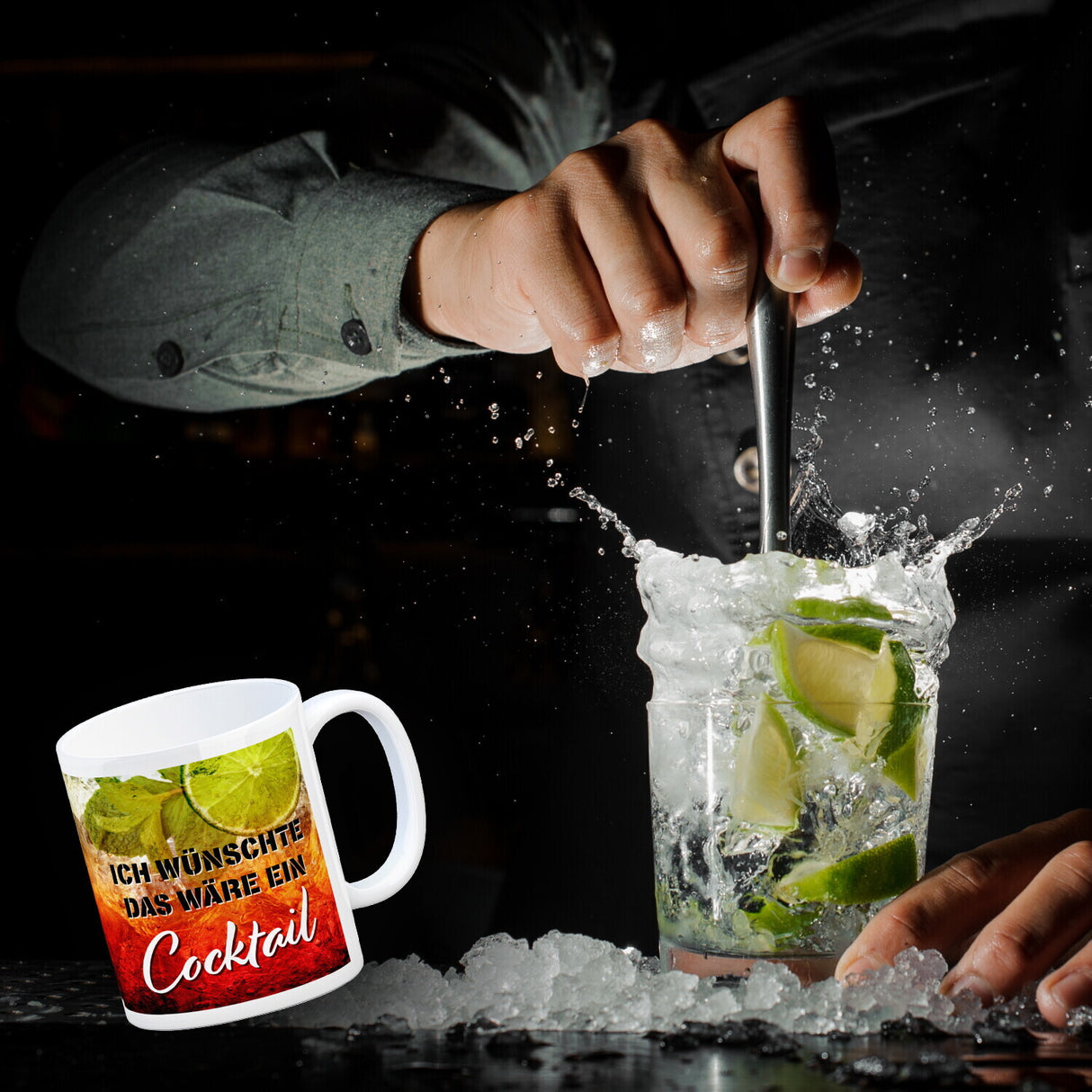 Ich wünschte das wäre ein Cocktail Kaffeebecher mit Cocktailmotiv