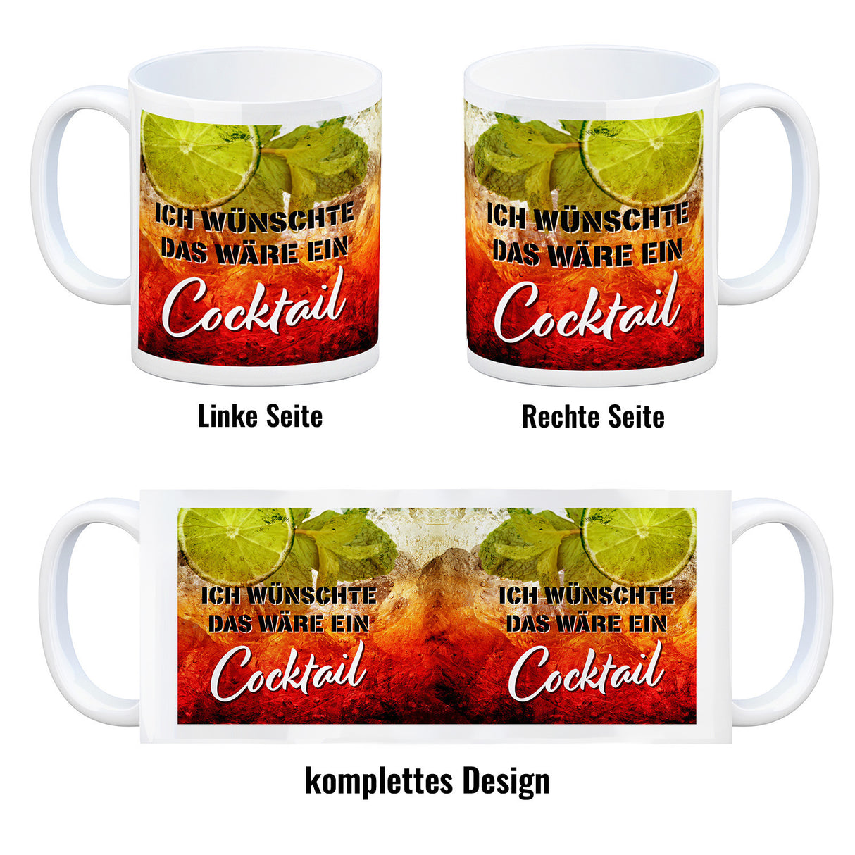 Ich wünschte das wäre ein Cocktail Kaffeebecher mit Cocktailmotiv