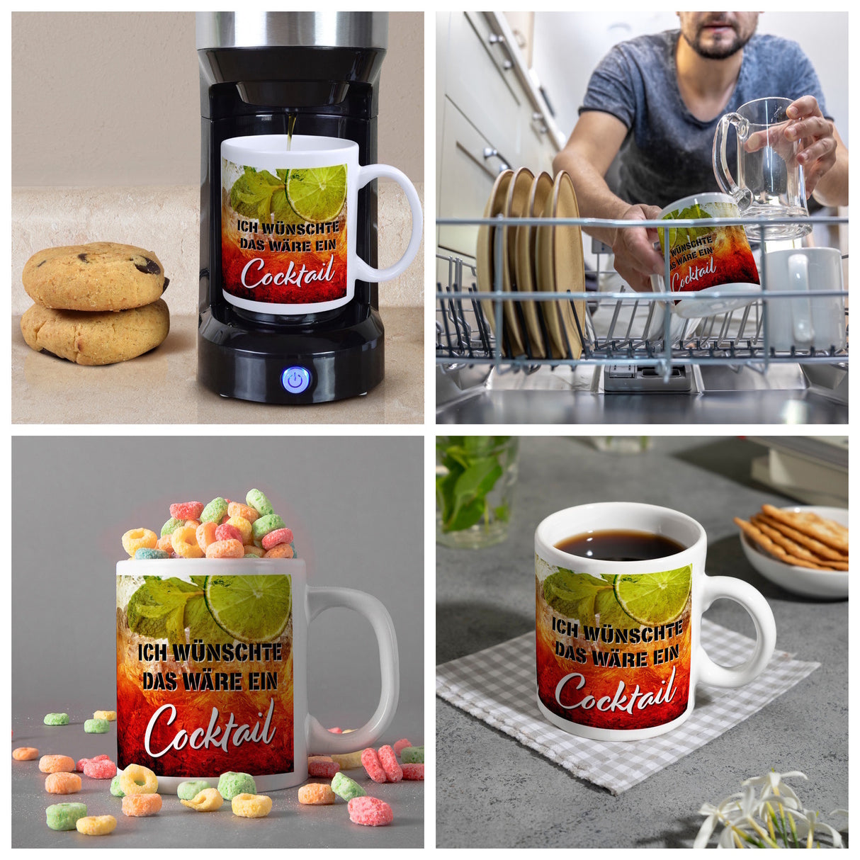 Ich wünschte das wäre ein Cocktail Kaffeebecher mit Cocktailmotiv