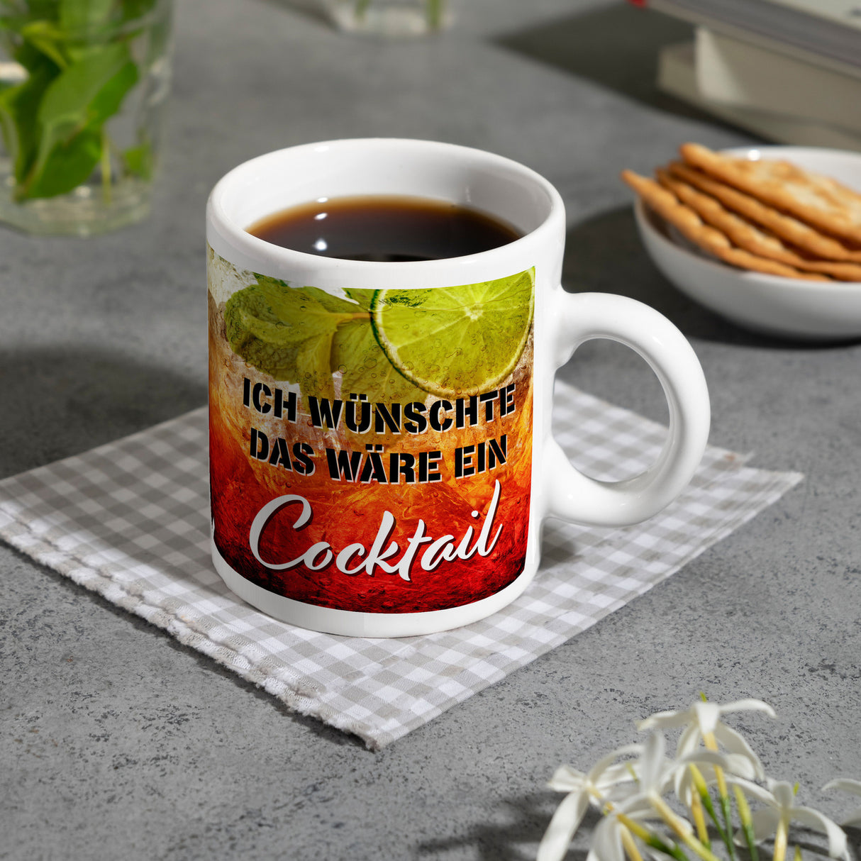 Ich wünschte das wäre ein Cocktail Kaffeebecher mit Cocktailmotiv
