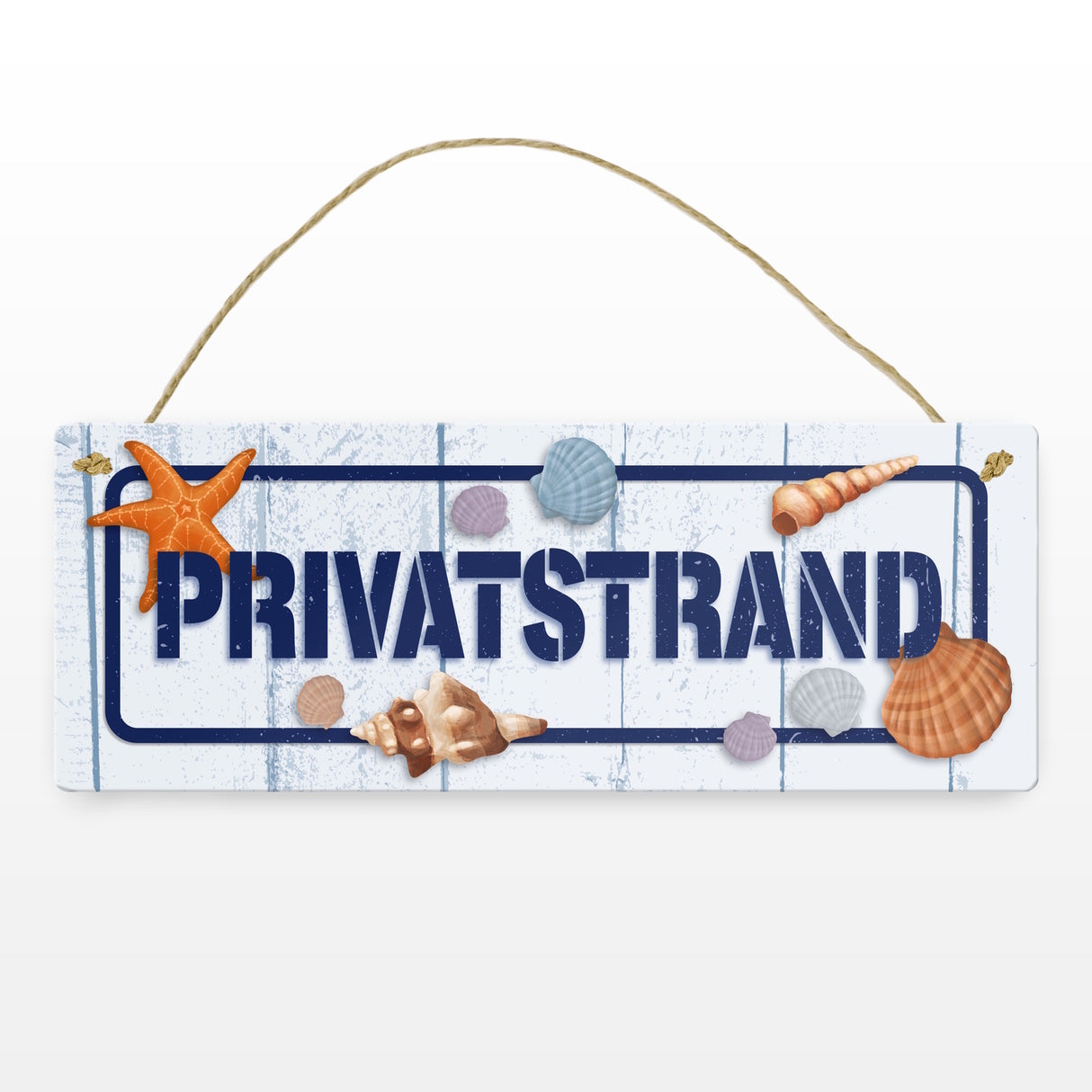 Privatstrand Metallschild mit maritimem Motiv