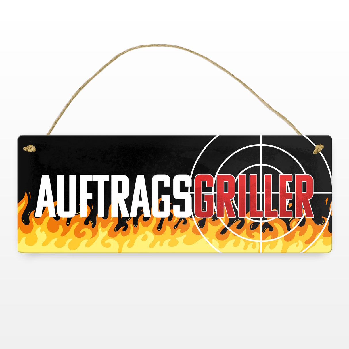 Auftragsgriller Fadenkreuz Metallschild für den Grill