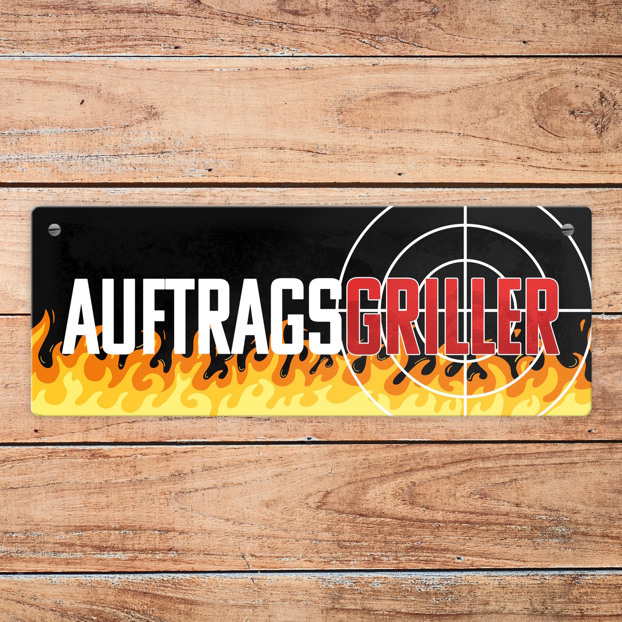 Auftragsgriller Fadenkreuz Metallschild für den Grill