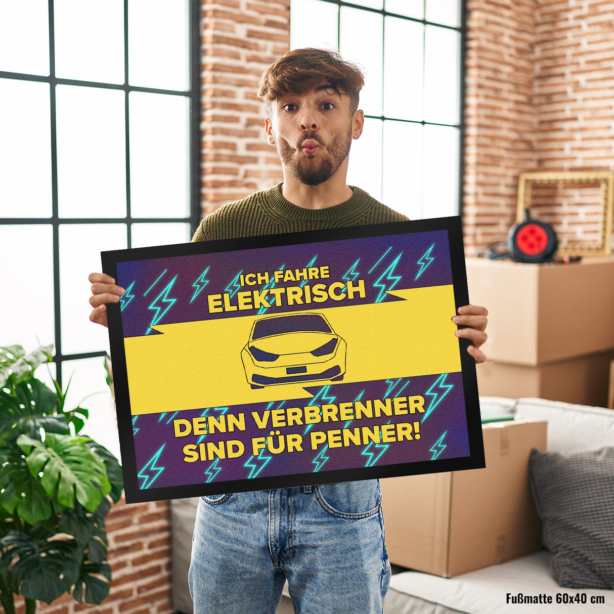 Ich fahre elektrisch… Fußmatte für Elektroauto Fahrer