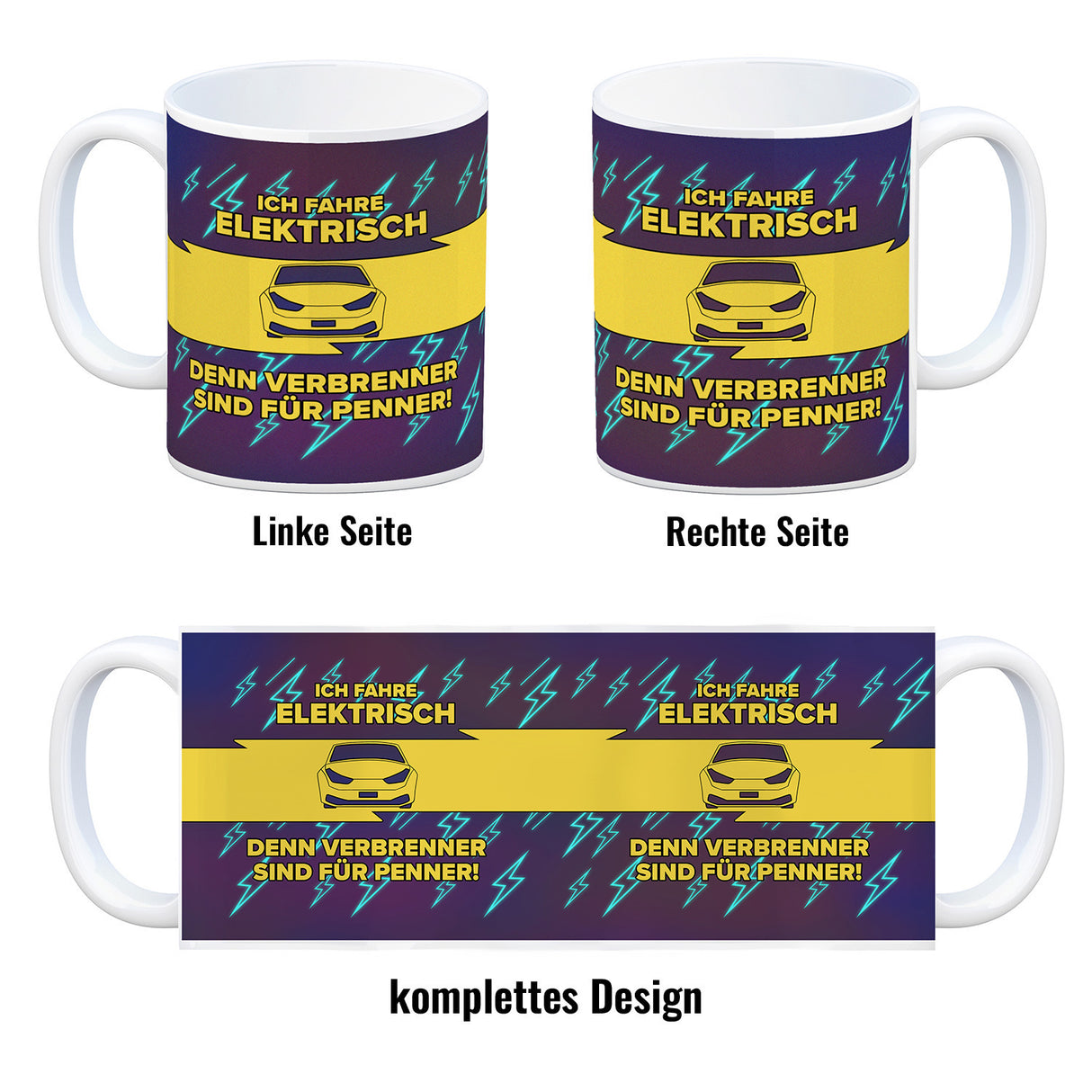 Ich fahre elektrisch, denn Verbrenner sind für Penner Kaffeebecher