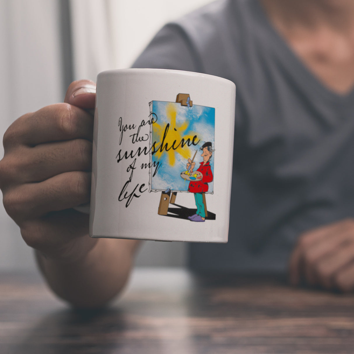 You are the sunshine of my life Kaffeebecher mit Staffelei Motiv
