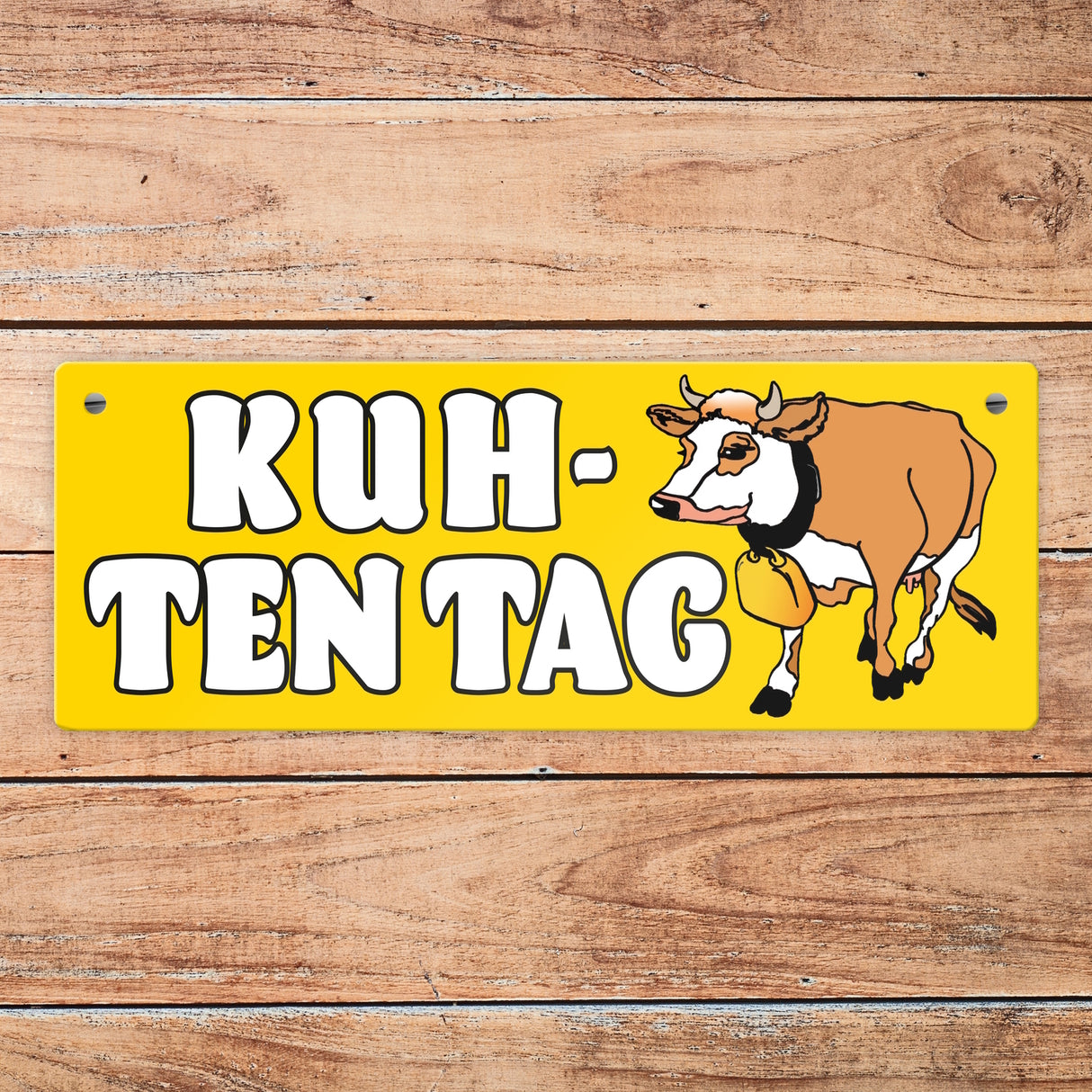 Kuh-ten Tag Metallschild mit Kuh zum Thema Bauernhof