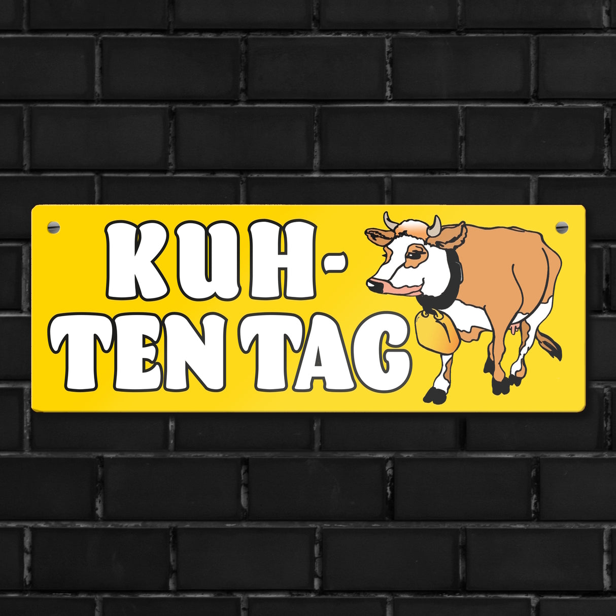 Kuh-ten Tag Metallschild mit Kuh zum Thema Bauernhof