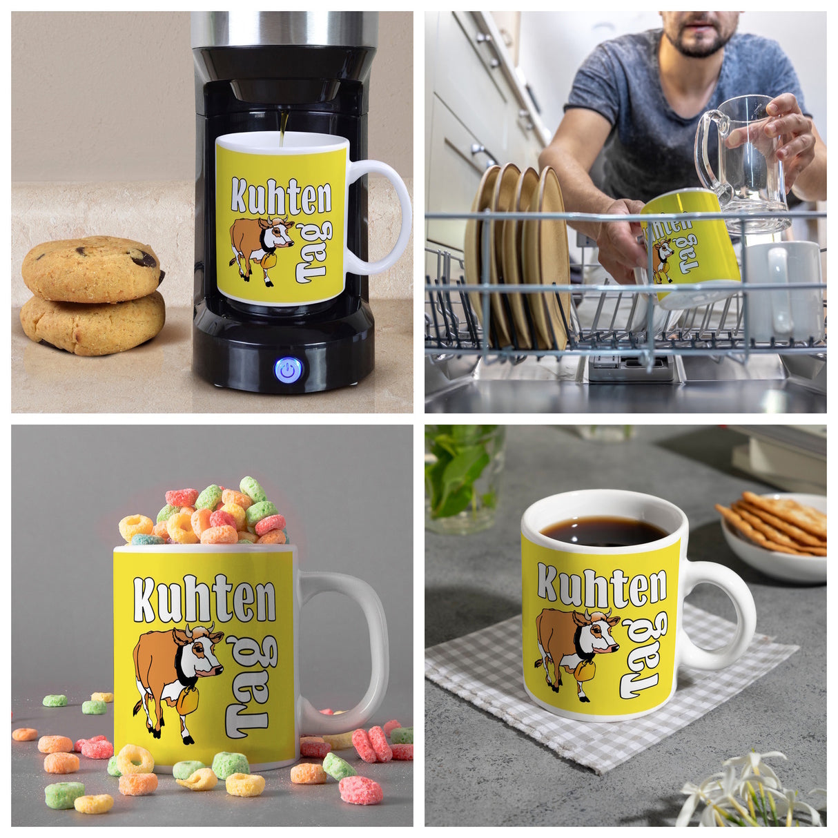 Kuhten Tag Kaffeebecher mit Kuh zum Thema Bauernhof
