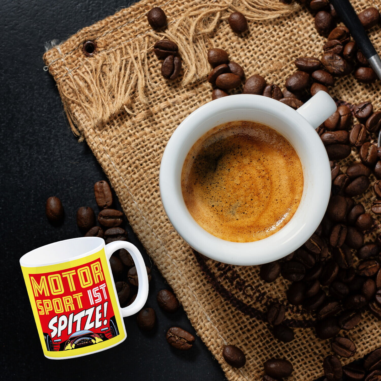 Motorsport ist spitze! Rennwagen Kaffeebecher