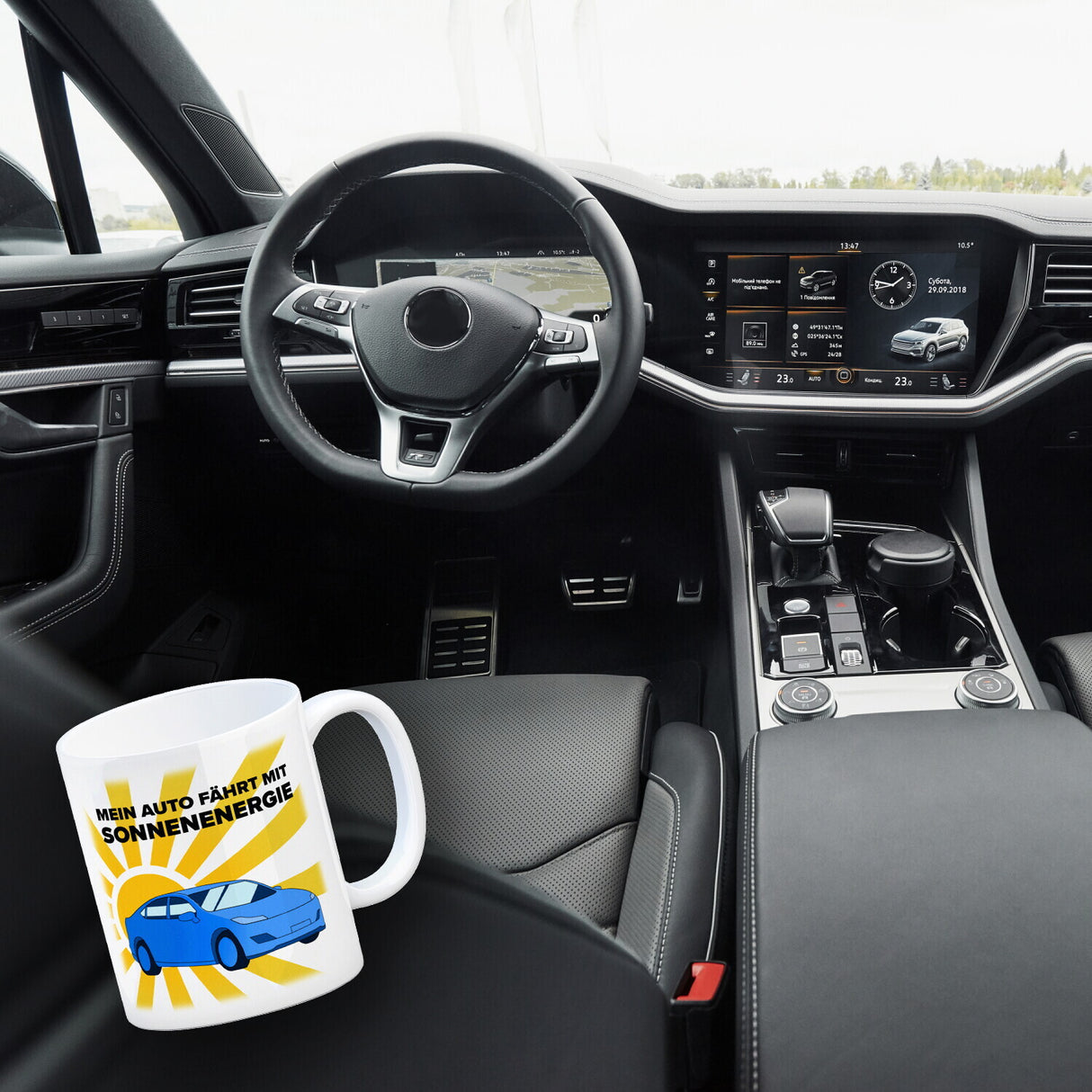 Mein Auto fährt mit Sonnenenergie Kaffeebecher