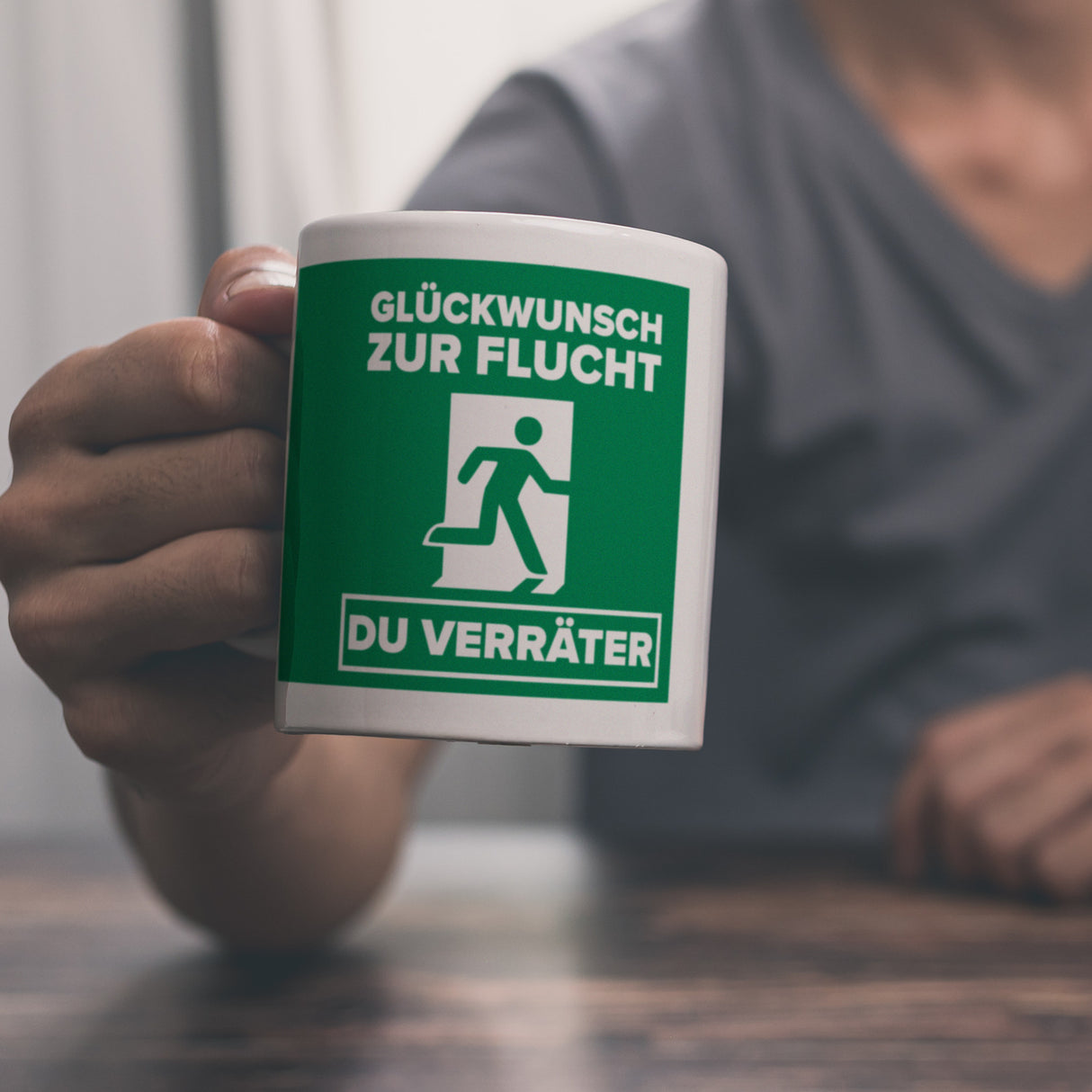 Glückwunsch zur Flucht du Verräter Kaffeebecher