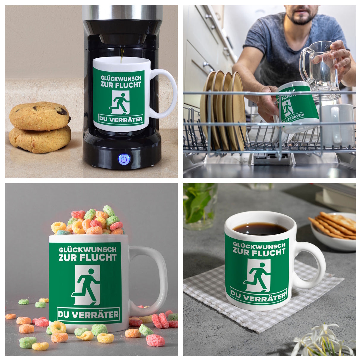 Glückwunsch zur Flucht du Verräter Kaffeebecher