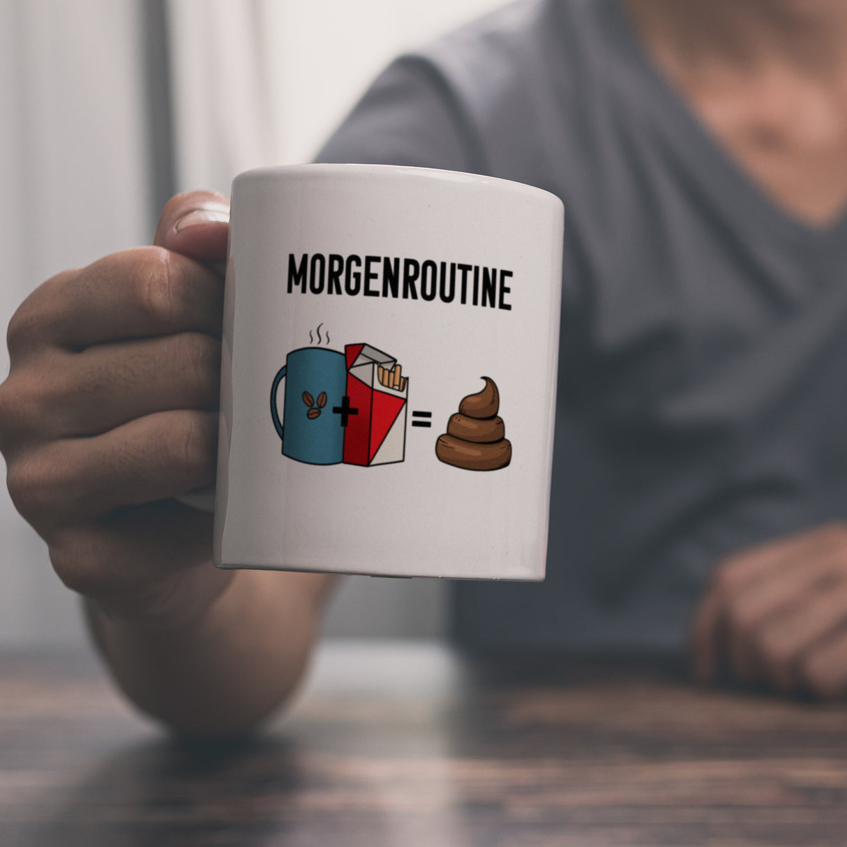 Meine Morgenroutine Kaffee + Kippe = Kacken Kaffeebecher