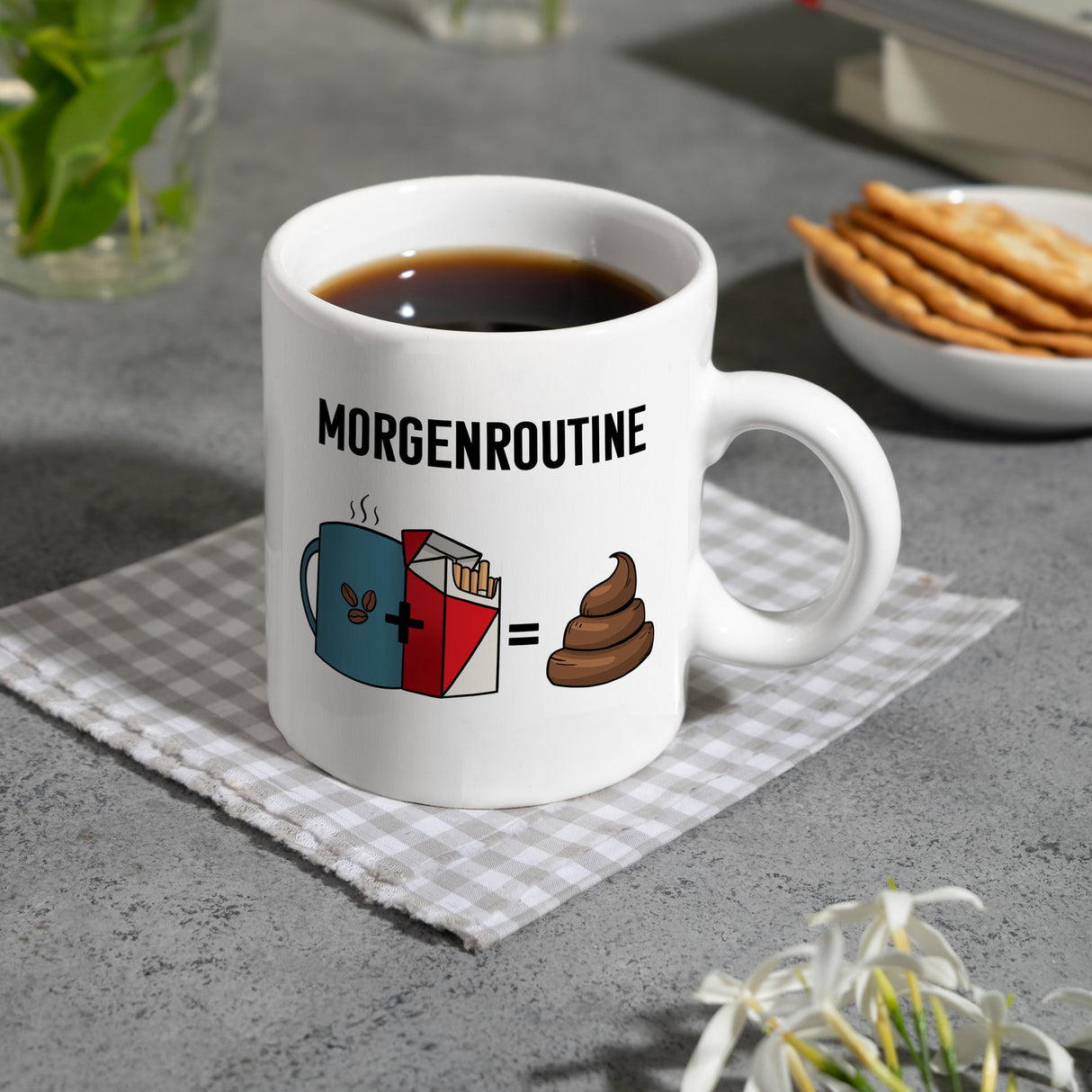 Meine Morgenroutine Kaffee + Kippe = Kacken Kaffeebecher