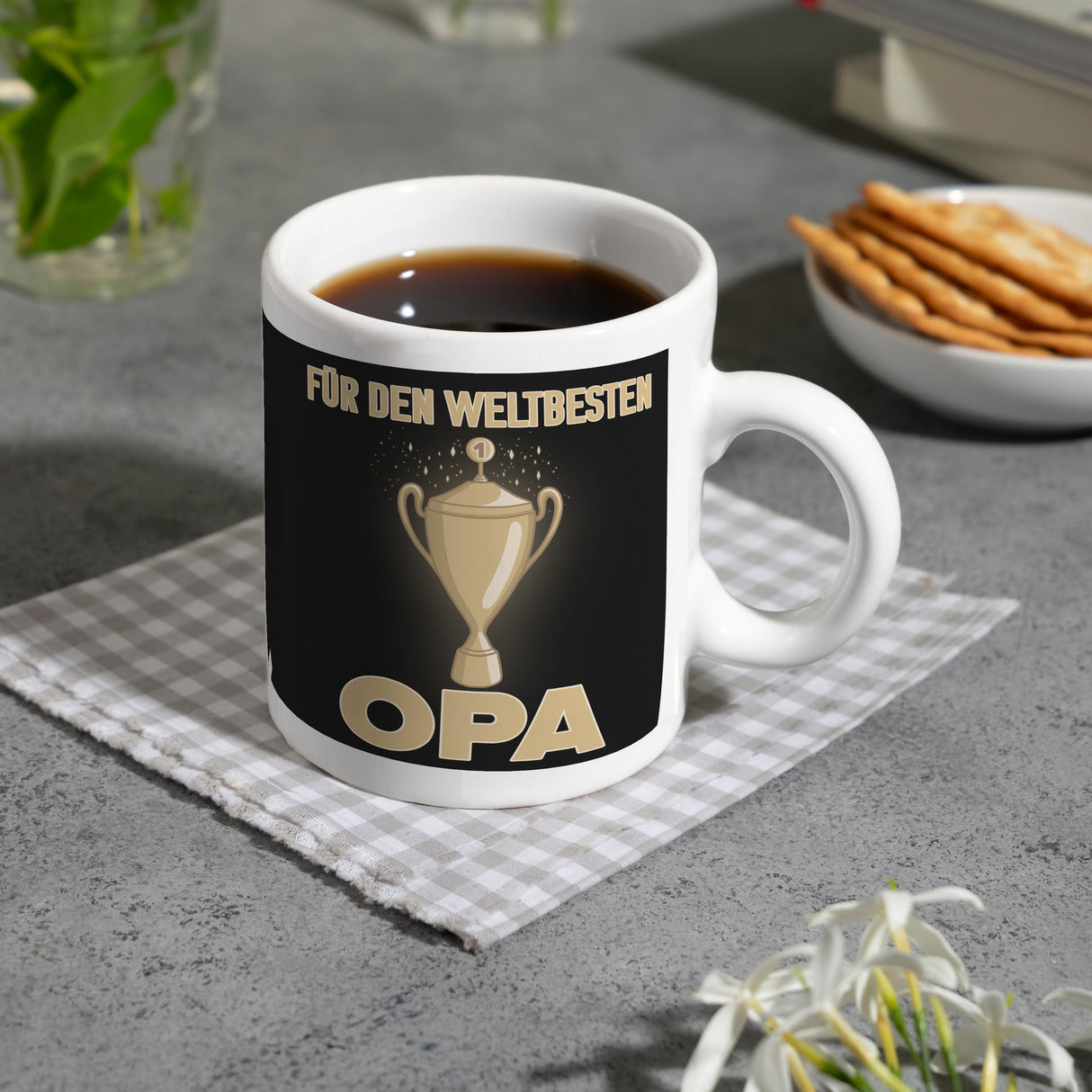 Für den weltbesten Opa Kaffeebecher mit Pokal