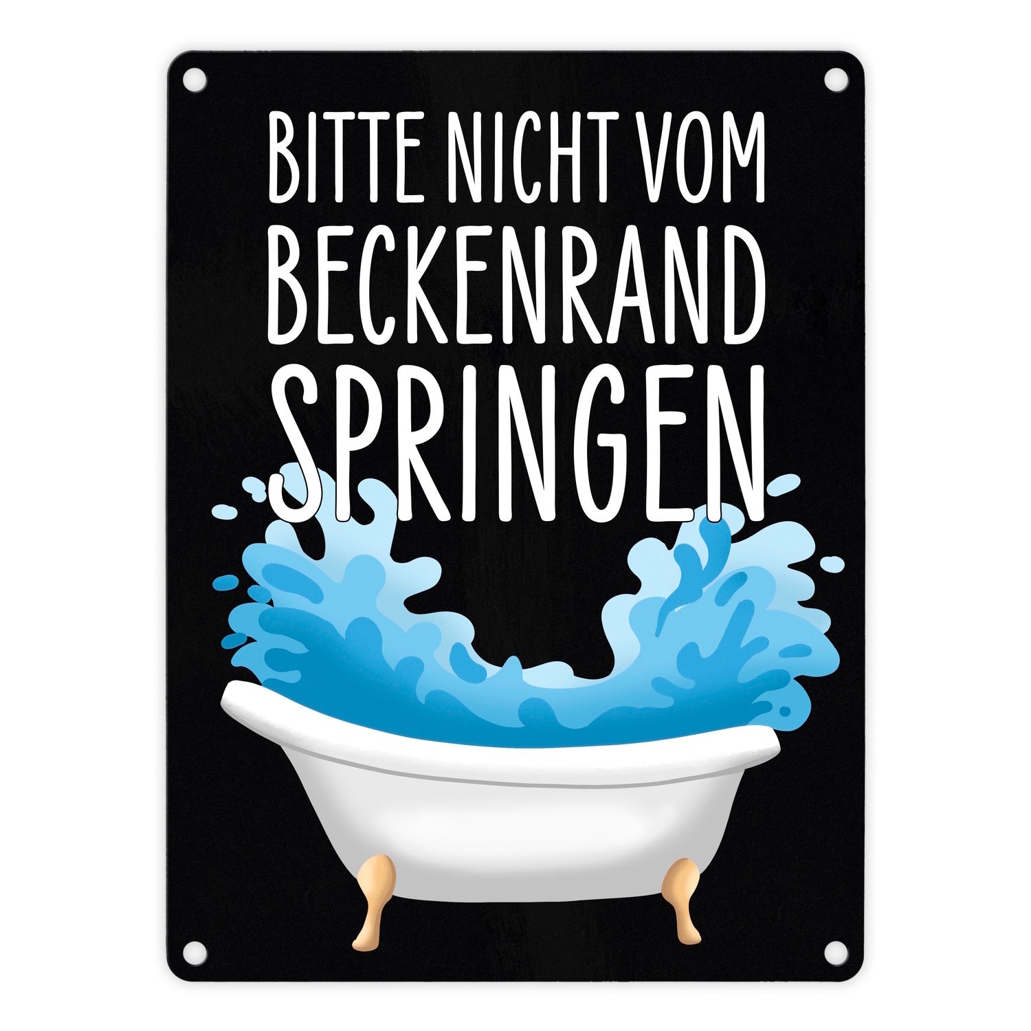 Aufkleber 'Bitte Nicht Vom Beckenrand Springen!' – 70x9,8 Cm, Königsblau – Wandtattoo Für Bad & Schwimmbad