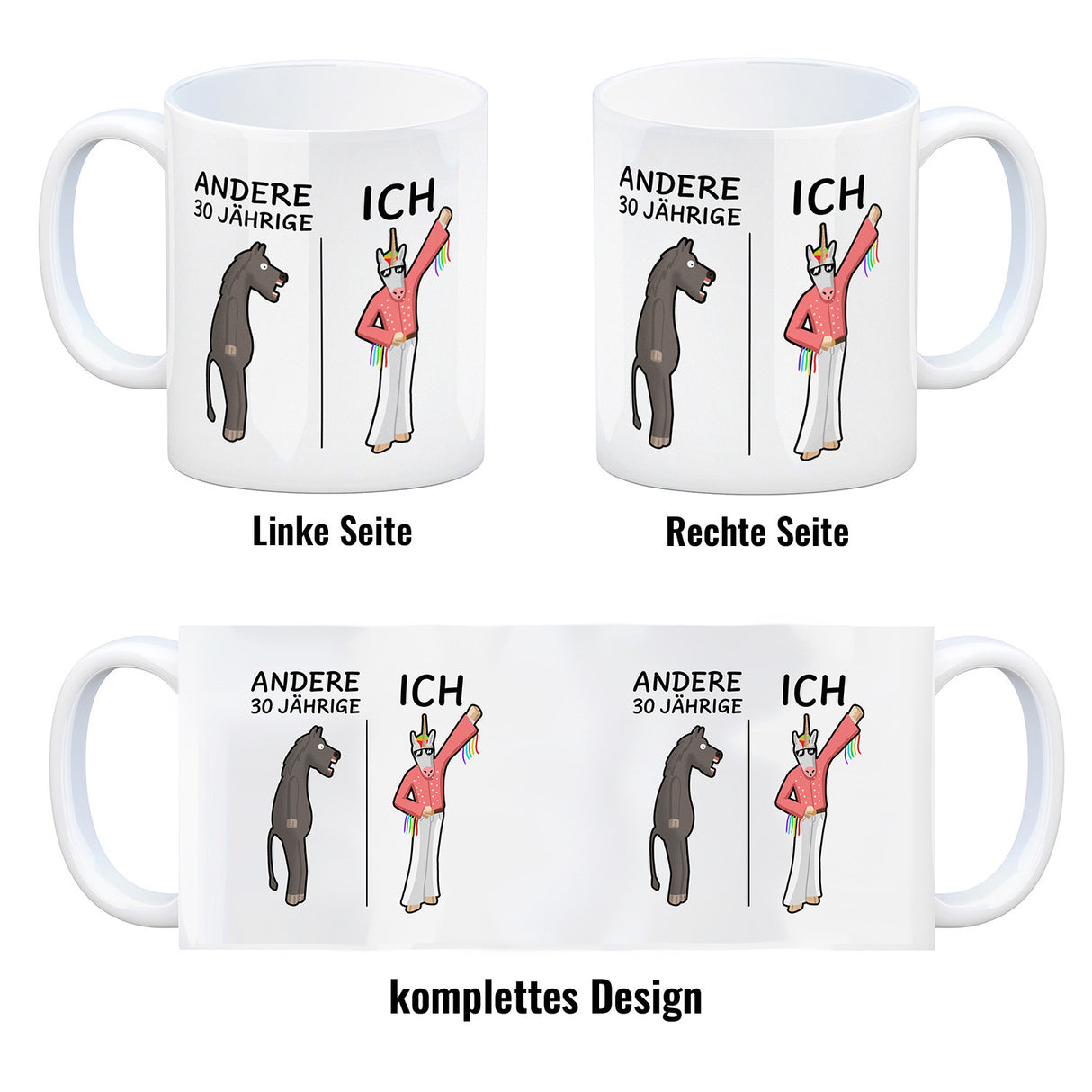 Kaffeebecher für den 30. Geburtstag mit Motiv: Andere und Ich