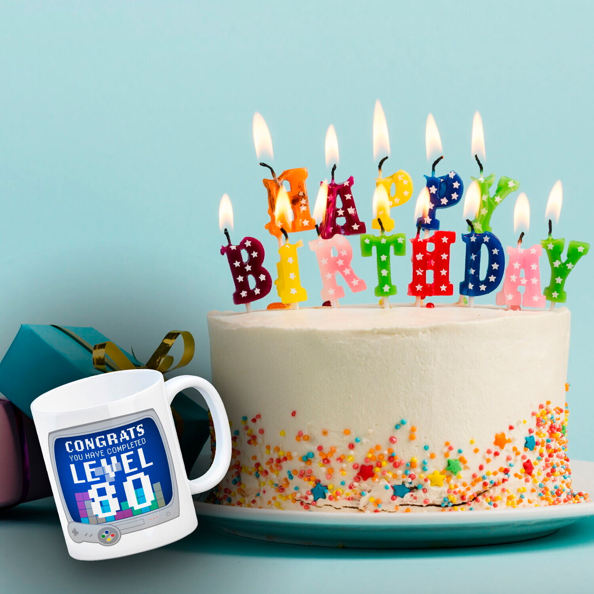 Witziger Kaffeebecher für den 80. Geburtstag mit Motiv: Gamer