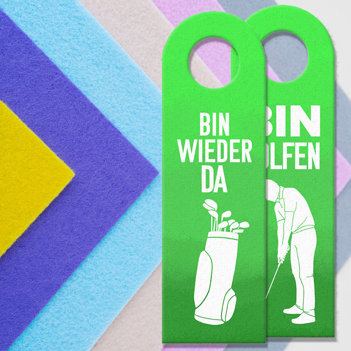Bin Golfen oder bin wieder da Türhänger für Golfspieler