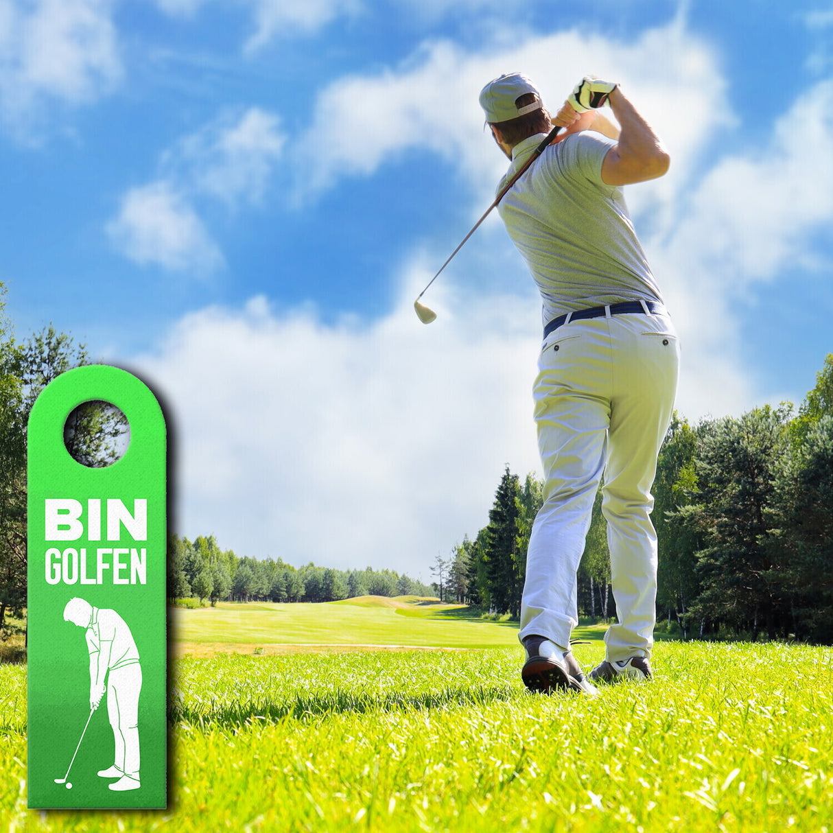 Bin Golfen oder bin wieder da Türhänger für Golfspieler