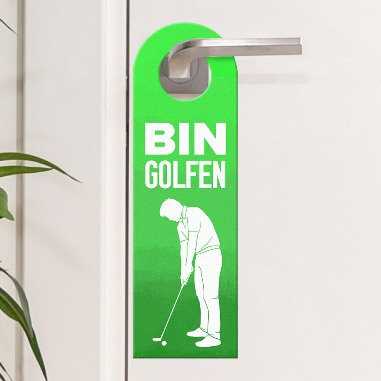Bin Golfen oder bin wieder da Türhänger für Golfspieler