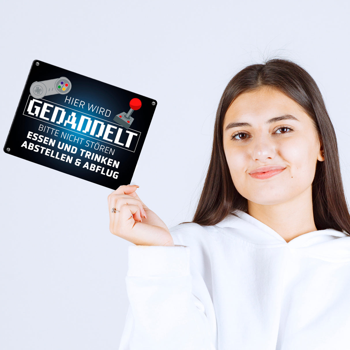Hier wird gedaddelt bitte nicht stören Metallschild für Gamer