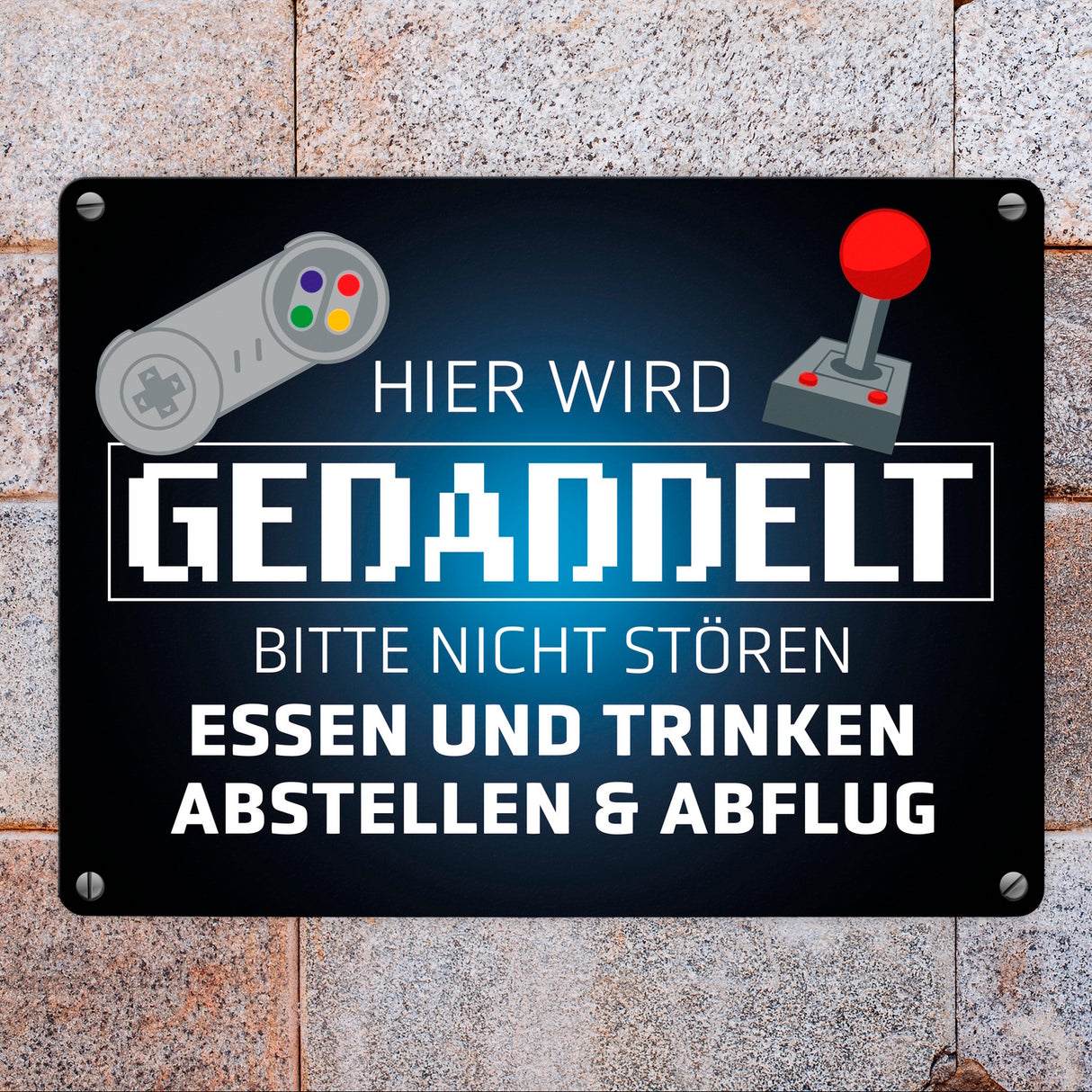 Hier wird gedaddelt bitte nicht stören Metallschild für Gamer