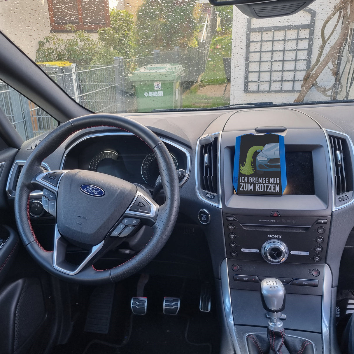Ich bremse nur zum Kotzen Parkscheibe für Autofahrer mit 2 Einkaufswagenchips