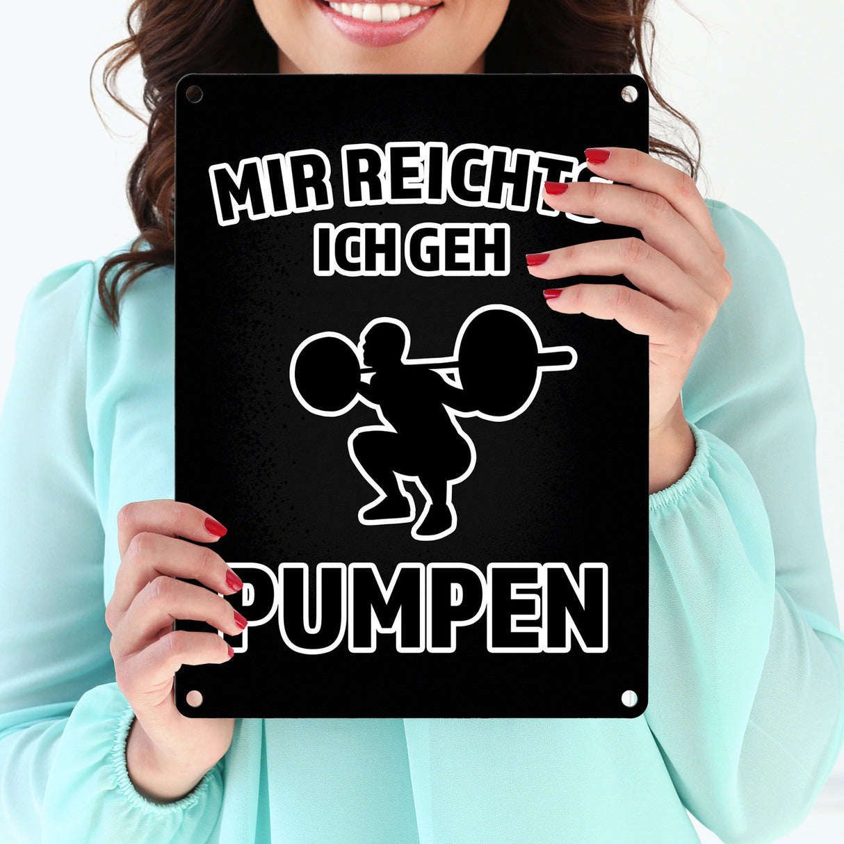 Mir reicht's ich geh pumpen Fitness Metallschild