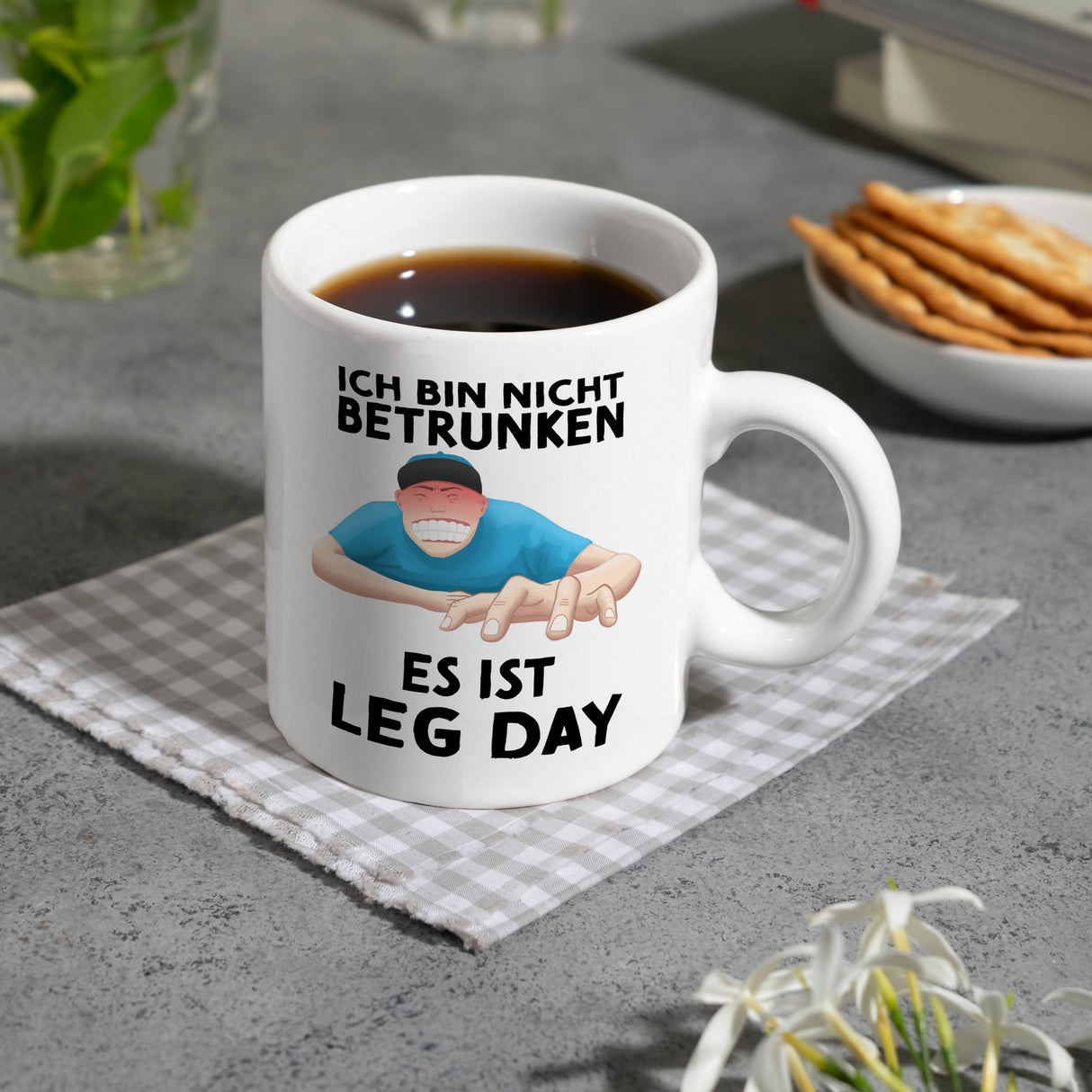 Ich bin nicht betrunken - Es ist Leg Day Fitness Kaffeebecher